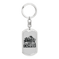 Jesus Happy Camper Keychain Stainless Steel or 18k Gold Dog Tag Keyring-Express Your Love Gifts