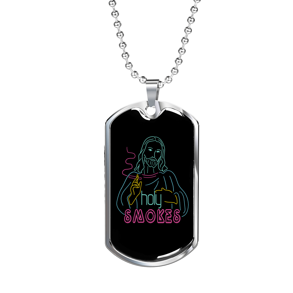 Jesus Holy Image Christian Necklace Stainless Steel or 18k Gold Dog Tag 24" Chain-Express Your Love Gifts