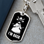 Jesus I'm Back Keychain Stainless Steel or 18k Gold Dog Tag Keyring-Express Your Love Gifts