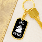 Jesus I'm Back Keychain Stainless Steel or 18k Gold Dog Tag Keyring-Express Your Love Gifts