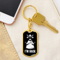 Jesus I'm Back Keychain Stainless Steel or 18k Gold Dog Tag Keyring-Express Your Love Gifts