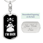 Jesus I'm Back Keychain Stainless Steel or 18k Gold Dog Tag Keyring-Express Your Love Gifts