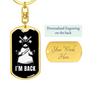 Jesus I'm Back Keychain Stainless Steel or 18k Gold Dog Tag Keyring-Express Your Love Gifts