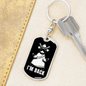Jesus I'm Back Keychain Stainless Steel or 18k Gold Dog Tag Keyring-Express Your Love Gifts