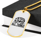Jesus Is Before All Things Christian Necklace Stainless Steel or 18k Gold Dog Tag 24" Chain-Express Your Love Gifts