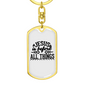 Jesus Is Before All Things Keychain Stainless Steel or 18k Gold Dog Tag Keyring-Express Your Love Gifts