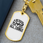 Jesus Is Before All Things Keychain Stainless Steel or 18k Gold Dog Tag Keyring-Express Your Love Gifts