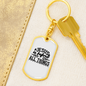 Jesus Is Before All Things Keychain Stainless Steel or 18k Gold Dog Tag Keyring-Express Your Love Gifts