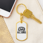 Jesus Is Before All Things Keychain Stainless Steel or 18k Gold Dog Tag Keyring-Express Your Love Gifts