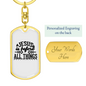 Jesus Is Before All Things Keychain Stainless Steel or 18k Gold Dog Tag Keyring-Express Your Love Gifts
