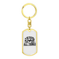 Jesus Is Before All Things Keychain Stainless Steel or 18k Gold Dog Tag Keyring-Express Your Love Gifts