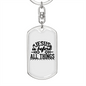 Jesus Is Before All Things Keychain Stainless Steel or 18k Gold Dog Tag Keyring-Express Your Love Gifts