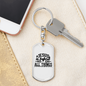 Jesus Is Before All Things Keychain Stainless Steel or 18k Gold Dog Tag Keyring-Express Your Love Gifts