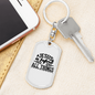 Jesus Is Before All Things Keychain Stainless Steel or 18k Gold Dog Tag Keyring-Express Your Love Gifts