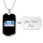 Jesus Is Christian Necklace Stainless Steel or 18k Gold Dog Tag 24" Chain-Express Your Love Gifts
