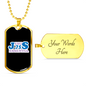 Jesus Is Christian Necklace Stainless Steel or 18k Gold Dog Tag 24" Chain-Express Your Love Gifts