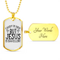 Jesus Is Eggcellent Christian Necklace Stainless Steel or 18k Gold Dog Tag 24" Chain-Express Your Love Gifts