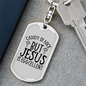 Jesus Is Eggcellent Keychain Stainless Steel or 18k Gold Dog Tag Keyring-Express Your Love Gifts