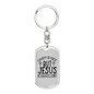 Jesus Is Eggcellent Keychain Stainless Steel or 18k Gold Dog Tag Keyring-Express Your Love Gifts