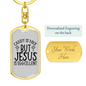 Jesus Is Eggcellent Keychain Stainless Steel or 18k Gold Dog Tag Keyring-Express Your Love Gifts