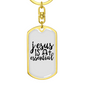 Jesus Is Essential Christian Keychain Stainless Steel or 18k Gold Dog Tag Keyring-Express Your Love Gifts