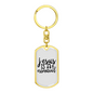 Jesus Is Essential Christian Keychain Stainless Steel or 18k Gold Dog Tag Keyring-Express Your Love Gifts