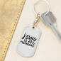 Jesus Is Essential Christian Keychain Stainless Steel or 18k Gold Dog Tag Keyring-Express Your Love Gifts