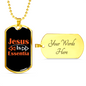 Jesus Is Essential Red Christian Necklace Stainless Steel or 18k Gold Dog Tag 24" Chain-Express Your Love Gifts