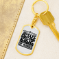 Jesus Is King Keychain Stainless Steel or 18k Gold Dog Tag Keyring-Express Your Love Gifts