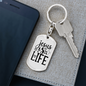 Jesus Is Life Christian Keychain Stainless Steel or 18k Gold Dog Tag Keyring-Express Your Love Gifts
