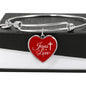 Jesus Is Love Heart Bangle Stainless Steel or 18k Gold 18-22"-Express Your Love Gifts