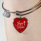 Jesus Is Love Heart Bangle Stainless Steel or 18k Gold 18-22"-Express Your Love Gifts
