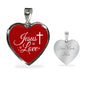 Jesus Is Love Necklace Stainless Steel or 18k Gold Heart Pendant 18-22"-Express Your Love Gifts