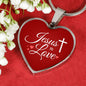 Jesus Is Love Necklace Stainless Steel or 18k Gold Heart Pendant 18-22"-Express Your Love Gifts