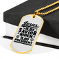 Jesus Is My Savior Christian Necklace Stainless Steel or 18k Gold Dog Tag 24" Chain-Express Your Love Gifts