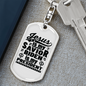 Jesus Is My Savior Keychain Stainless Steel or 18k Gold Dog Tag Keyring-Express Your Love Gifts