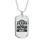 Jesus Is My Shepherd Christian Necklace Stainless Steel or 18k Gold Dog Tag 24" Chain-Express Your Love Gifts