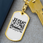 Jesus Is My Survivor Keychain Stainless Steel or 18k Gold Dog Tag Keyring-Express Your Love Gifts