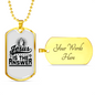 Jesus Is The Answer Christian Necklace Stainless Steel or 18k Gold Dog Tag 24" Chain-Express Your Love Gifts