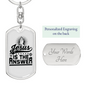 Jesus Is The Answer Keychain Stainless Steel or 18k Gold Dog Tag Keyring-Express Your Love Gifts