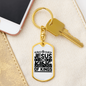 Jesus King Of Kings Keychain Stainless Steel or 18k Gold Dog Tag Keyring-Express Your Love Gifts