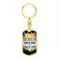 Jesus King Of Kings Verse Swivel Keychain Dog Tag Stainless Steel or 18k Gold-Express Your Love Gifts
