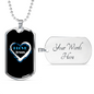 Jesus Love Christian Necklace Stainless Steel or 18k Gold Dog Tag 24" Chain-Express Your Love Gifts