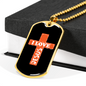 Jesus Love Cross Christian Necklace Stainless Steel or 18k Gold Dog Tag 24" Chain-Express Your Love Gifts