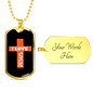 Jesus Love Cross Christian Necklace Stainless Steel or 18k Gold Dog Tag 24" Chain-Express Your Love Gifts