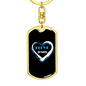 Jesus Love Keychain Stainless Steel or 18k Gold Dog Tag Keyring-Express Your Love Gifts
