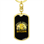 Jesus Loves Bitcoin Black Crypto Keychain Stainless Steel or 18k Gold Dog Tag Keyring-Express Your Love Gifts