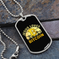 Jesus Loves Bitcoin Black Crypto Necklace Stainless Steel or 18k Gold Dog Tag 24" Chain-Express Your Love Gifts