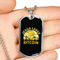Jesus Loves Bitcoin Black Crypto Necklace Stainless Steel or 18k Gold Dog Tag 24" Chain-Express Your Love Gifts