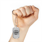 Jesus Loves Me Cross Christian Necklace Stainless Steel or 18k Gold Dog Tag 24" Chain-Express Your Love Gifts